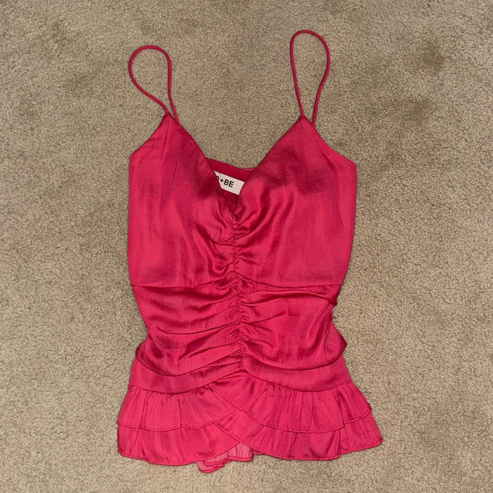 Pink strappy tank top S